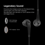 Oraimo Halo 2S Half In-Ear Wired Headphones Black (OEP-E21P)