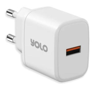 Yolo 18W QC Wall Charger with USB-A to Micro-USB Cable White ‚Äì Y-182
