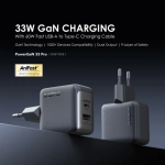 Oraimo PowerGan 33W fast Charger Pro Dual Output Black (OCW-7331E+C54)
