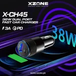 Xzone 38W PD + QC Car Charger X-CH45