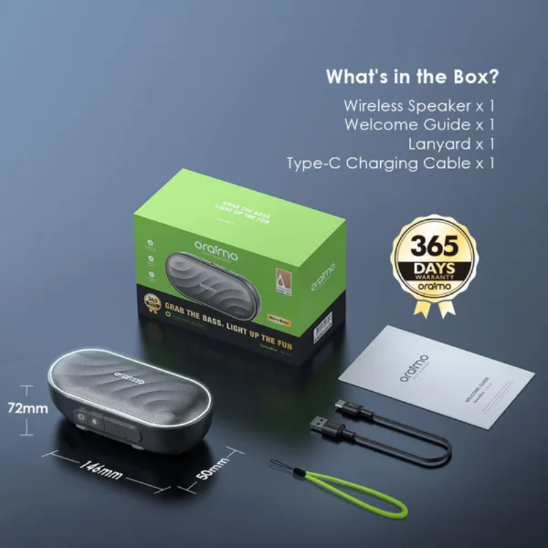 Oraimo SpaceBox 8W FM Wireless Speaker Space Grey (OBS-382) - Image 2