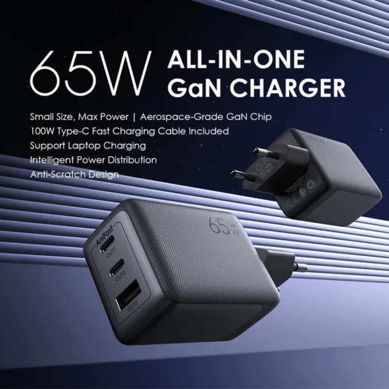 Oraimo Hyper 65W GaN Wall Charger Kit with 100W Type C Cable (OCW 7652E-116CC)