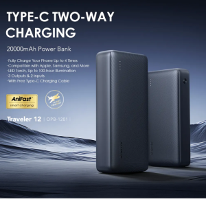 Oraimo Traveler 12W 20000mAh Power Bank Black (OPB-1201)