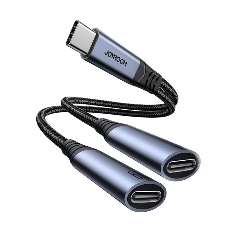 Joyroom 2-in-1 Audio Adapter (Type-C to Dual Type-C) Black – SY-C03 - Image 4